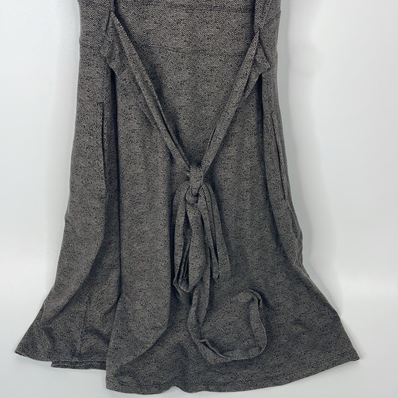 Toad & Co Cue Sleeveless Wrap Dress Size Medium Brown Buffalo Herringbone Print - Picture 7 of 12